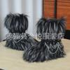 Fox Fur Snow Boots Autumn and Winter Warm and Cold Thickened Medium Tube Imitation Fur Boots Fashion Wool Boots
