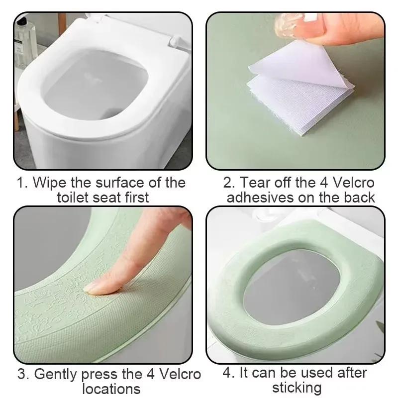 Reusable Toilet Seat Cover for Home Washable Waterproof Soft Silicone Foam Lid Cover Easy Clean Bathroom Accessories Hygienic