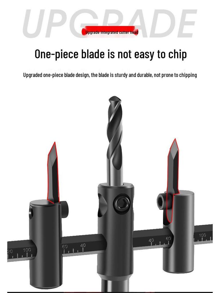 Adjustable Hole Saw for Wood, Gypsum, and Plastic with Ejector Drill Bit.