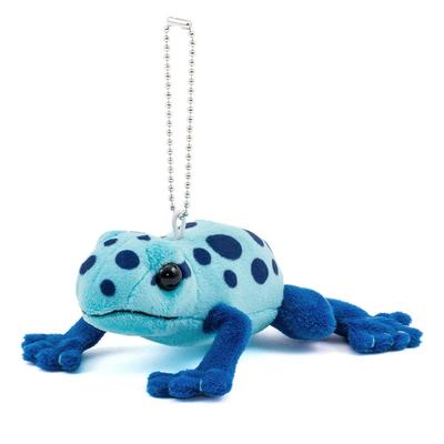 [COLORATA] Colorata Plush Mascot Cobalt Poison Dart Frog (Realistic AmphibianChain Included) Cute Frog Keychain Doll Gift Present (Twice Checked) 