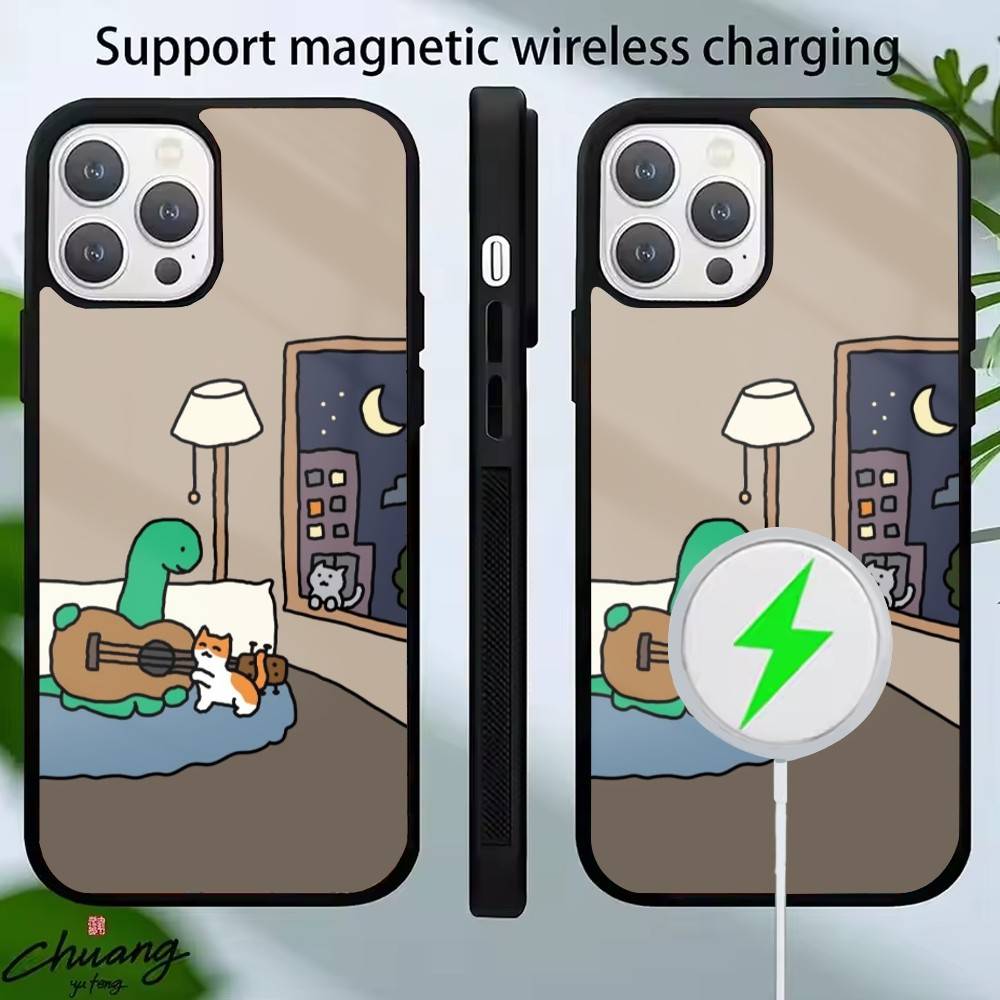 Lovely J-Joguman Studios Phone Case For iPhone 14,16,15,13,17,12,Plus,Pro,Max Magnetic For Magsafe Frosted Cover
