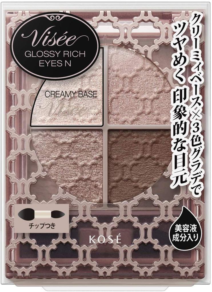 Visee Riche Glossy Rich Eyes N Eyeshadow, BR-5 Cocoa Brown, 4.5g (x 1)