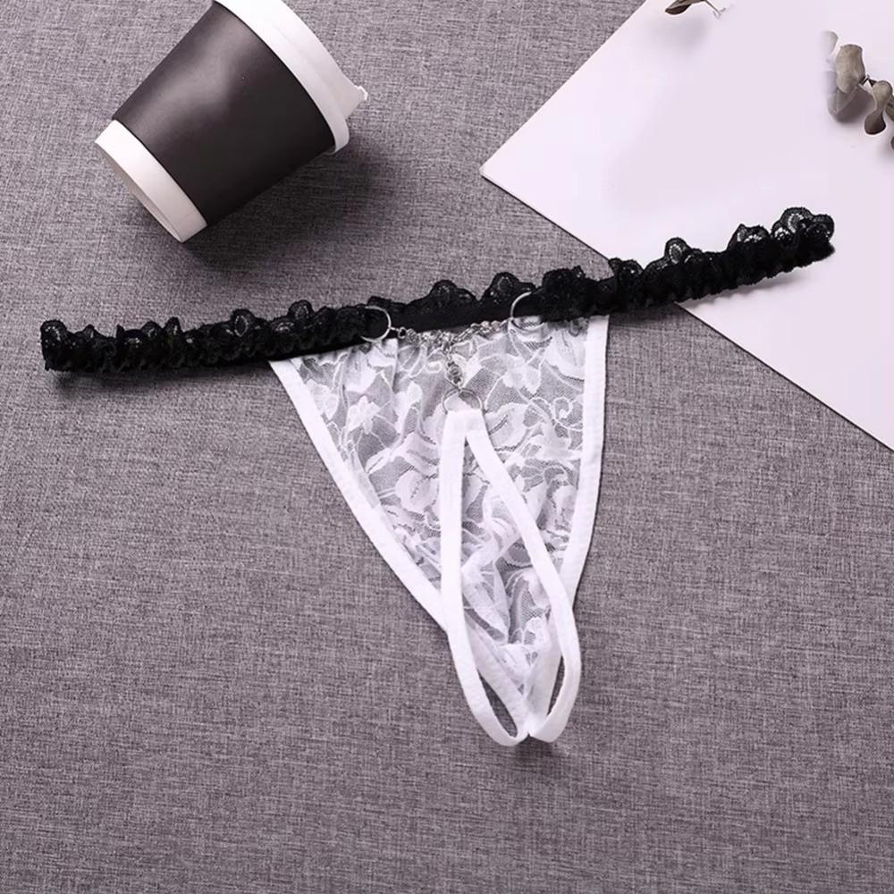 Hollow Out Men Underwear Transparent Triangle Panties Simple Men's Thong Exotic