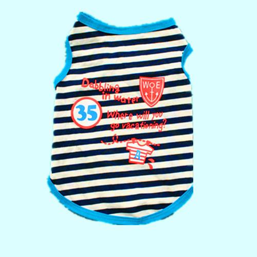 Dog Spring and Summer Striped Vest, Puppy Breathable T-shirt, Teddy, Schnauzer