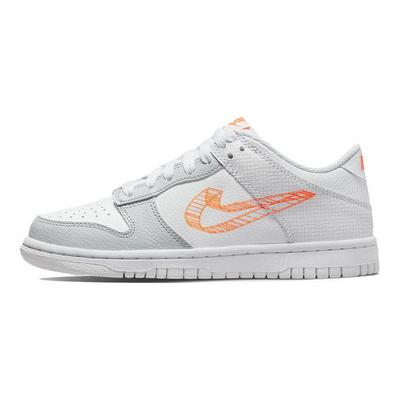 Dunk Low SE GS 3D Swoosh Kids Sneakers White Pure-Platinum Total-Orange DR0171-100