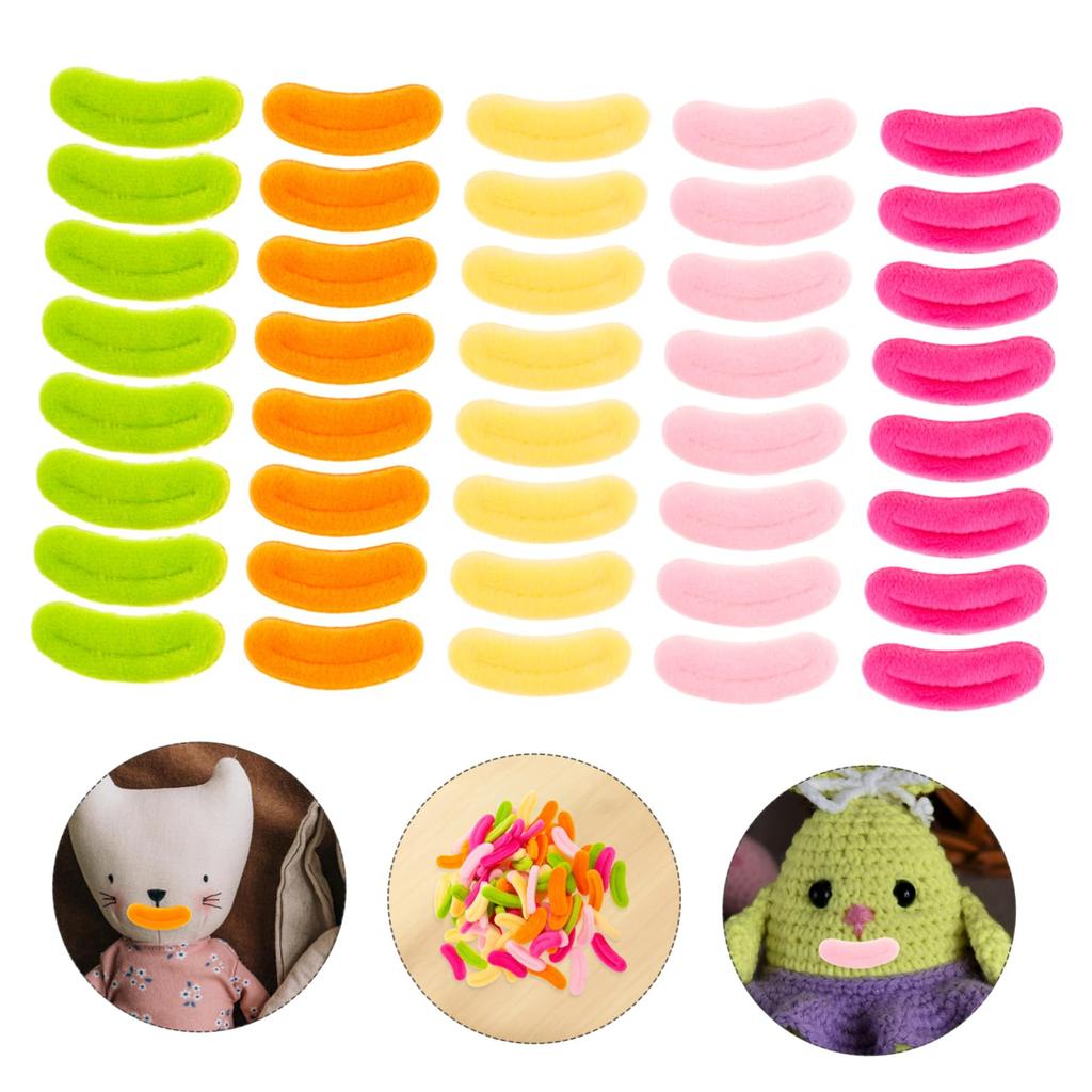 Totority 100pcs Detachable Sausage Mouths for DIY Crafts, Stuffed Animals, Handmade Doll Accessories, Puppet Mouth Replacement Parts