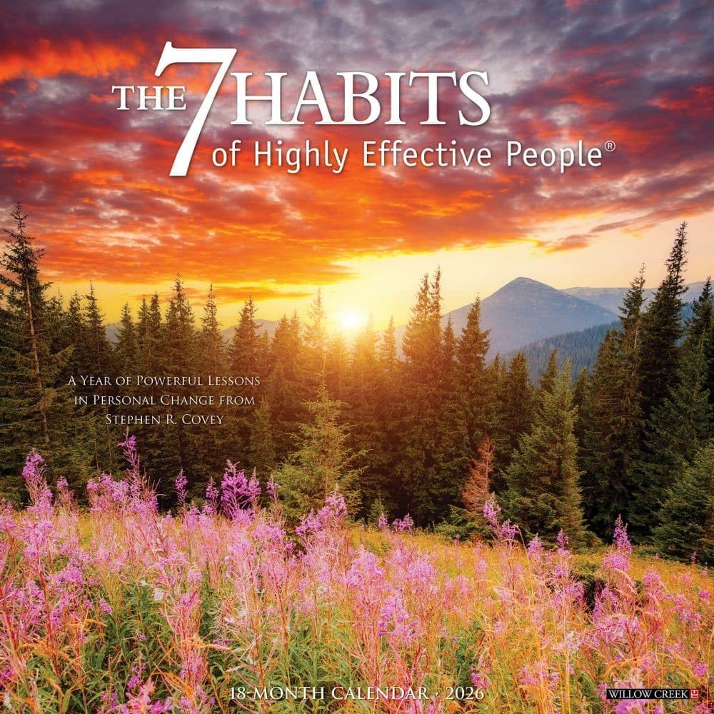 Willow Creek Press, 7 Habits of Highly Effective People Franklin Covey 2026 Wall Calendar, 12   X 12  , 18-Month Calendar with Stapled Binding