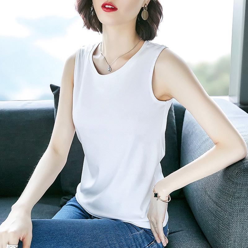 Women's Korean Style Versatile Round Neck Camisole - Sleeveless Spring/Summer Top