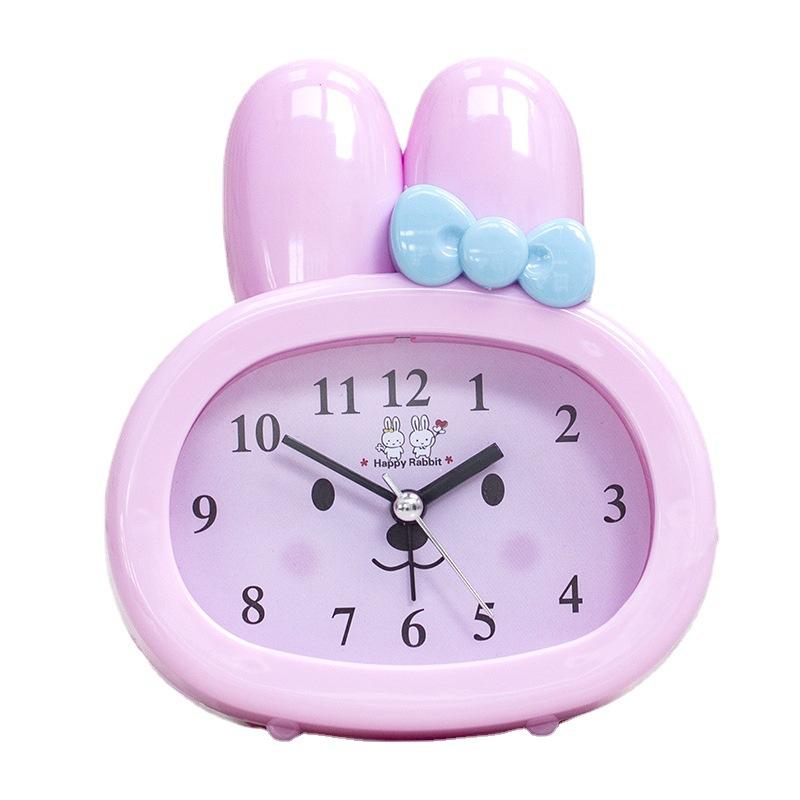 Cute Little Rabbit Cartoon Alarm Clock Boy Girl Child Student Using Lazy Small Alarm Clock Bedside Small Alarm Clock