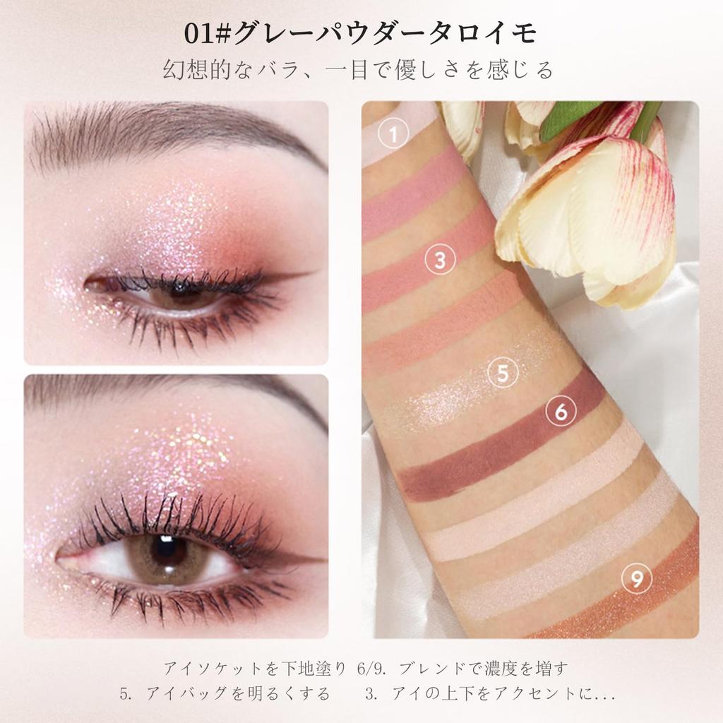 Gevlonecirly Lidschatten Perfekt für jeden Tag und verhindert Geeignet für empfindliche Matte Perlmutt-Finish Palette, 3-Farbig, 24-Stunden Wischfest, Dates,