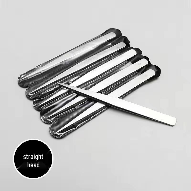 Stainless Steel Needle Nose Tweezers for Sewing and Threading, Straight & Bent Head