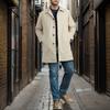 Trench lungo monopetto con tasche, tinta unita, antivento, midi, da uomo, con risvolto, manica lunga