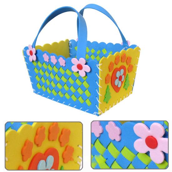 DIY Cute Flower Handmade Craft Kids Children Creative Toy Braided Storage Basket