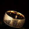 1 New Retro Chinese Ancient Titanium Stainless Steel Golden-Plated Taoist Golden Light Ring with Taichi Script, Size: 7-13
