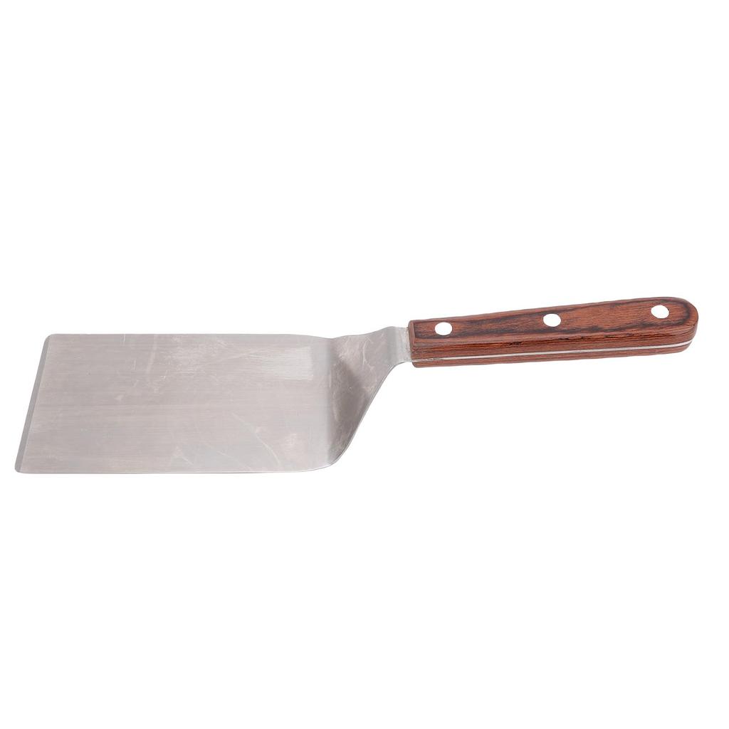 Frying Spatula Wood Handle Stainless Steel Multifunctional Shovel for Barbecue Grill Kitchen