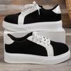 Brand Design Sneakers for Women New Casual Platform Lace Up Women's Vulcanized Shoes Tennis Walking Student Leather Shoes