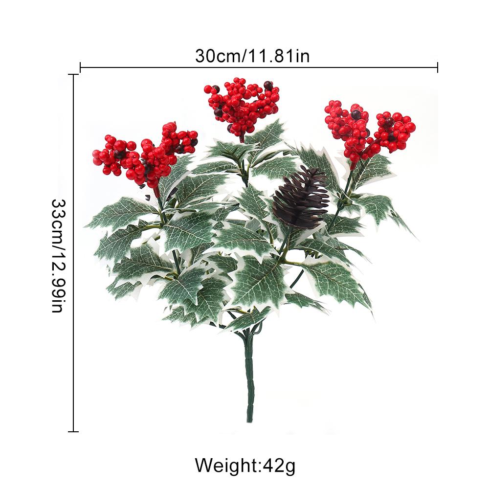 

1Pcs Artificial Red Berry Green Leaf Bouquet Christmas Tree Decorations for Home Decor DIY Crafts New Year 2025 Gifts Accessory
