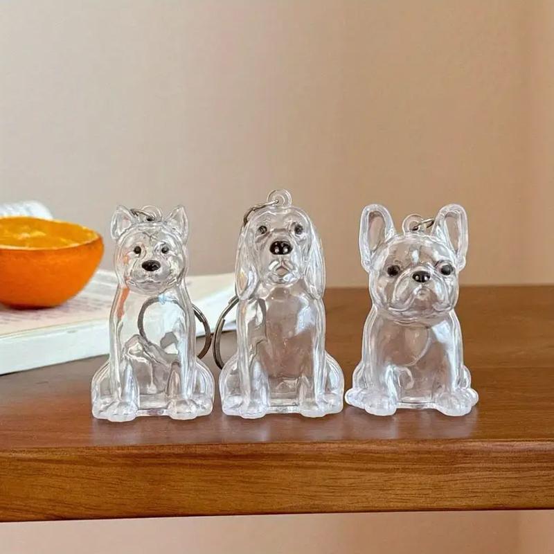 1PC Transparent Design DIY Widgets Pet Display Keychains Gifts For Dog Lovers Pet Hair Storage Cute Bag Pendants Funny 8 Styles