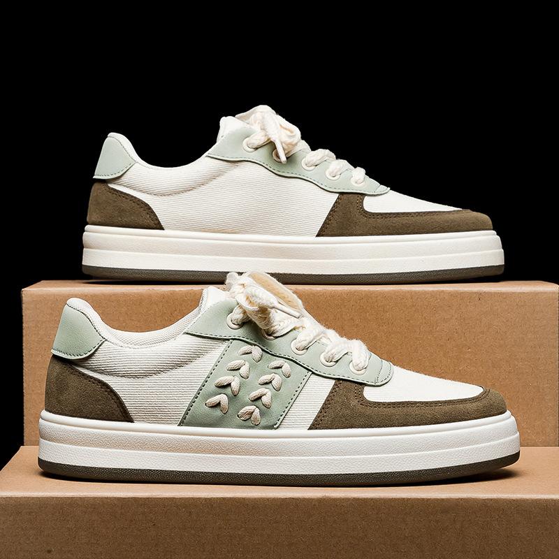 

2024 Весна Новые дышащие парусиновые мужские туфли Модная обувь Модная тканевая обувь Универсальные повседневные спортивные туфли для маленькой белой доски 44 зелёный