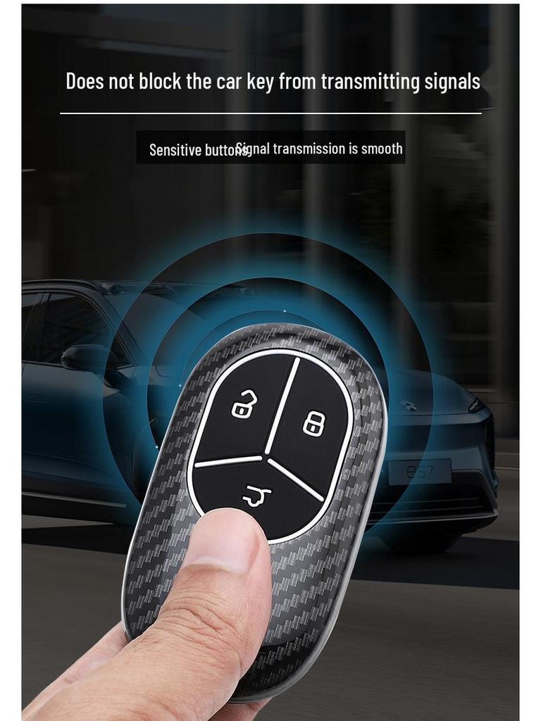 Nio Key Case Compatible with ET5, ET7, ES6, ES7, ES8, EC6 2025 Models - Carbon Fiber Texture Shell