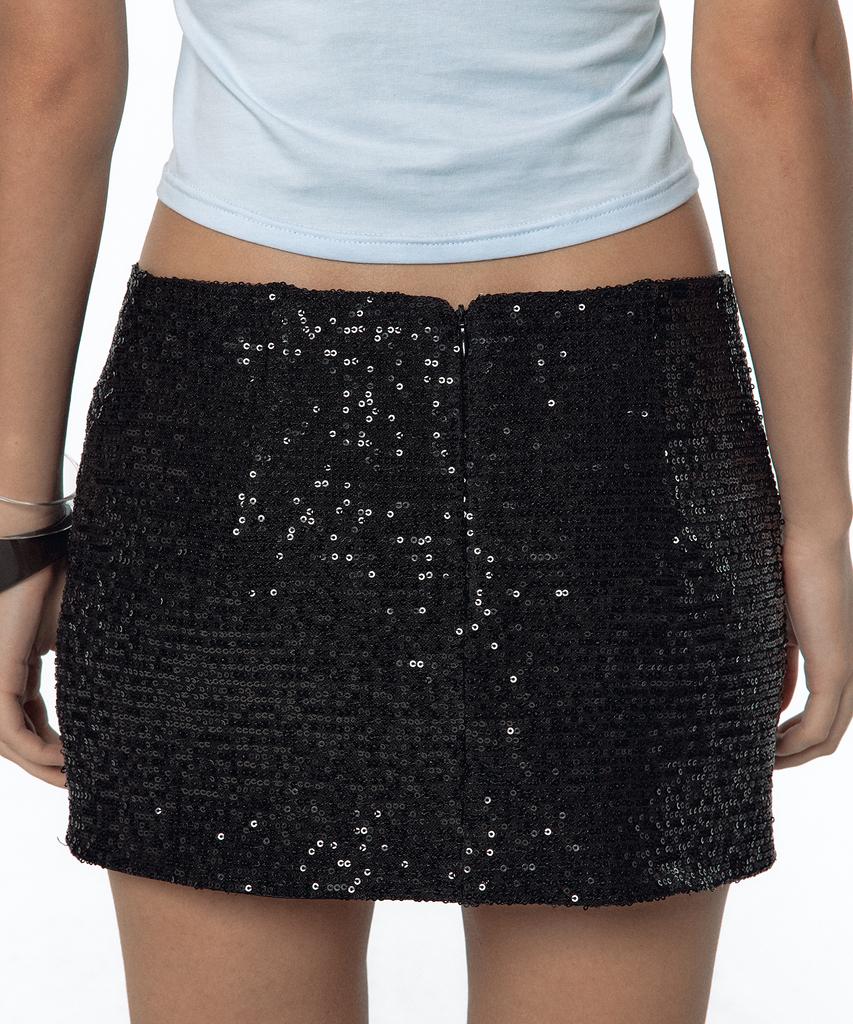 Kasiko Spangle Mini Skirt Black