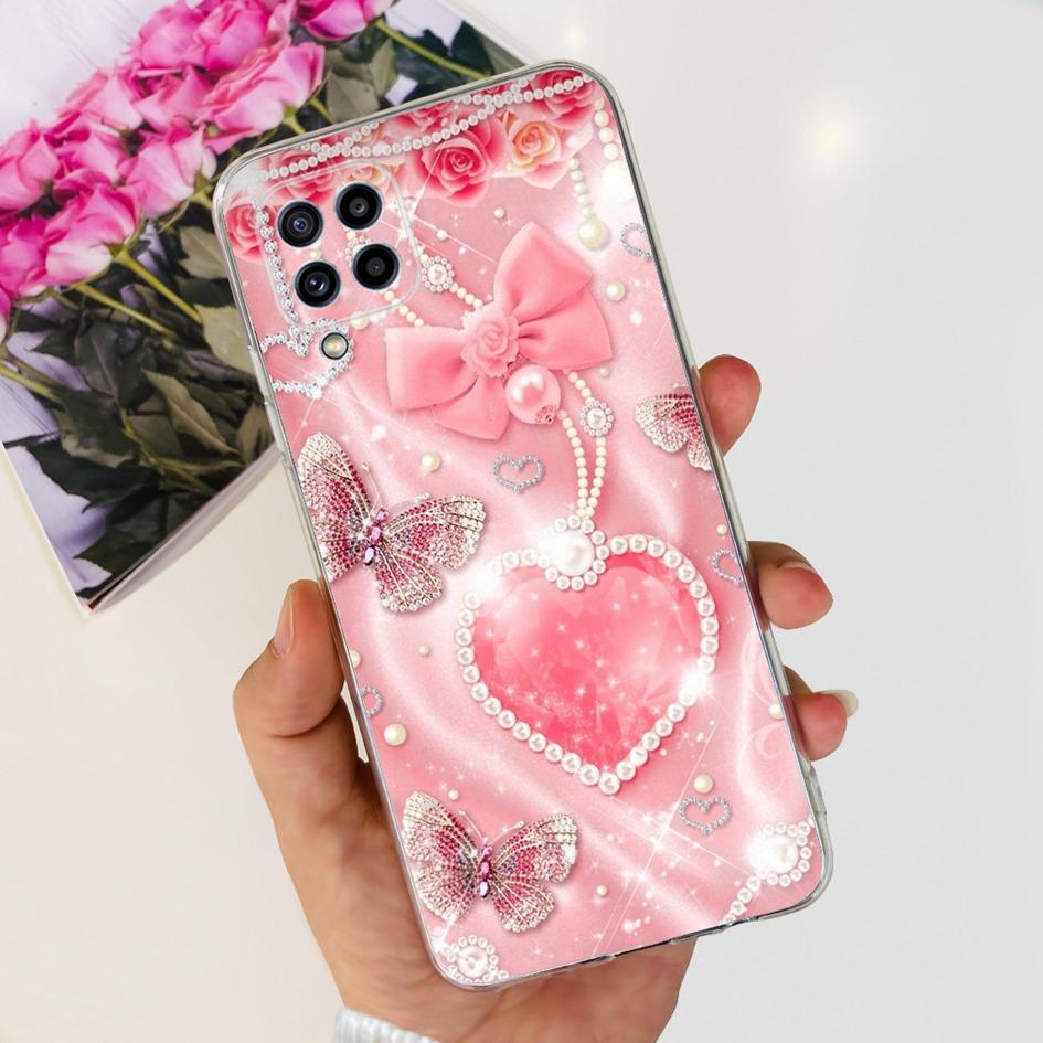 For Samsung Galaxy M32 Case SM-M325F Cover Popular Flower Clear Silicone Soft TPU Funda For Samsung M32 4G M 32 GalaxyM32 Bumper
