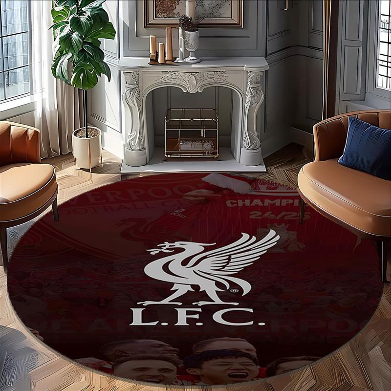 1pc L-Liverpool  Carpet, Round Rug, Comfortable, Suitable for Entryways, Living Rooms, Office, And Bedrooms, Christmas Decoration