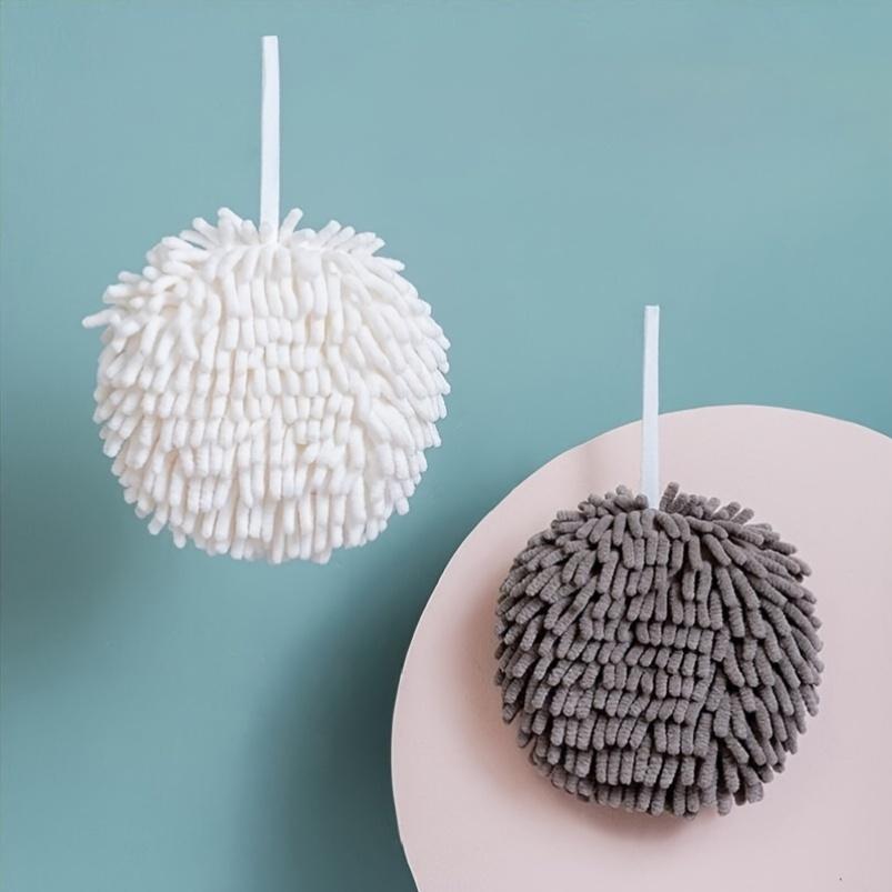 6pcs Chenille Hand Towels, Ultra Soft Quick Dry Absorbent Round Kitchen Bathroom Hand Towels,Cute Decorative Hanging Towel Balls for Home,Travel,Gifts