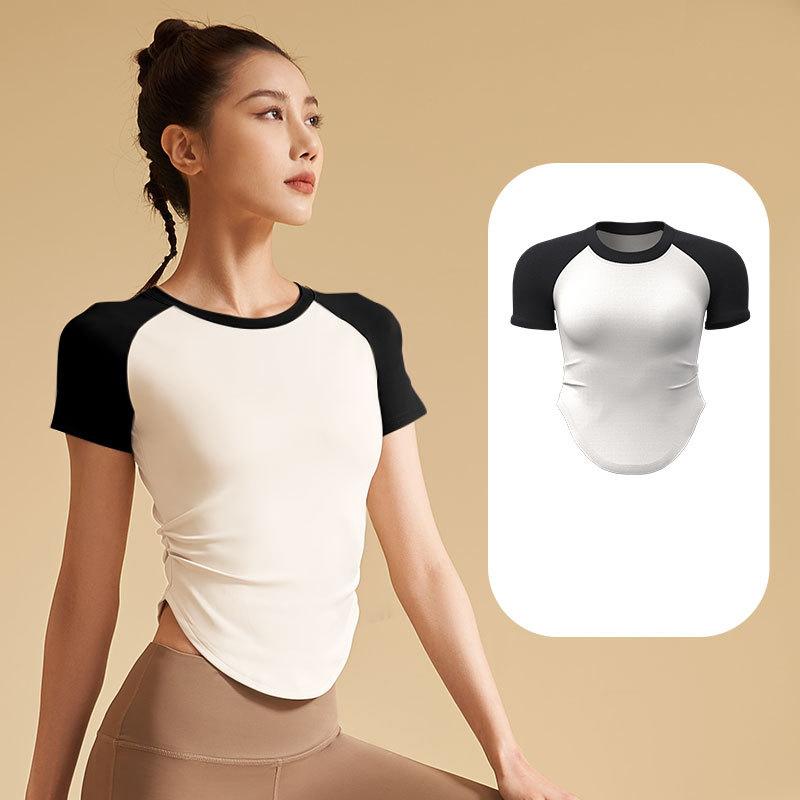 Sommer Nahtlose Sport T Shirt Frauen Kurzarm Fitness Schnell trocknend Yoga Shirts Sportswear Workout Training Gym Tees