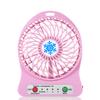 Portable Rechargeable LED Light Fan Mini Desk USB Charging Air Cooler 3 Mode Speed Regulation LED Lighting Function Cooling (Pink)