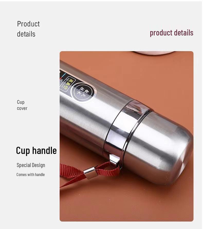 304 Stainless Steel Bullet Thermos 500ml with Lanyard, Insulated Engraved Water Cup for Business or Office Gift