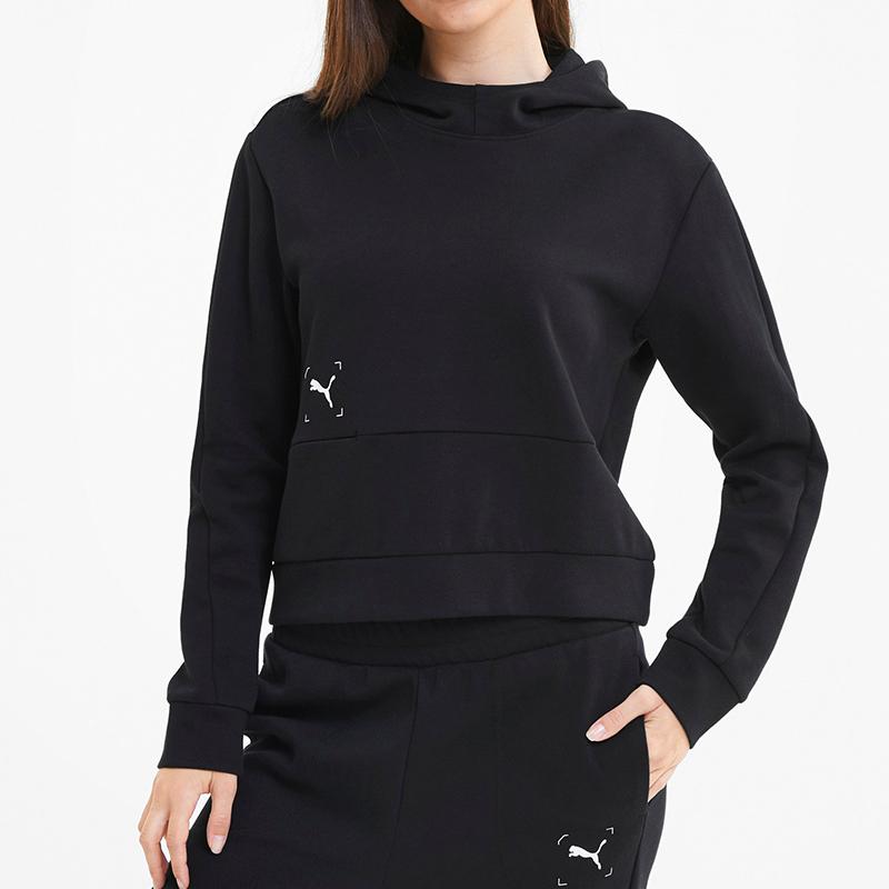 Puma Nu-tility Graphic Hoodie Sweatshirt Women Tops Black 585257-01