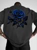 Blue Rose T-Shirt Summer Men's Tracksuit Crew Neck Short Sleeve Tops Casual Sportswear Harajuku