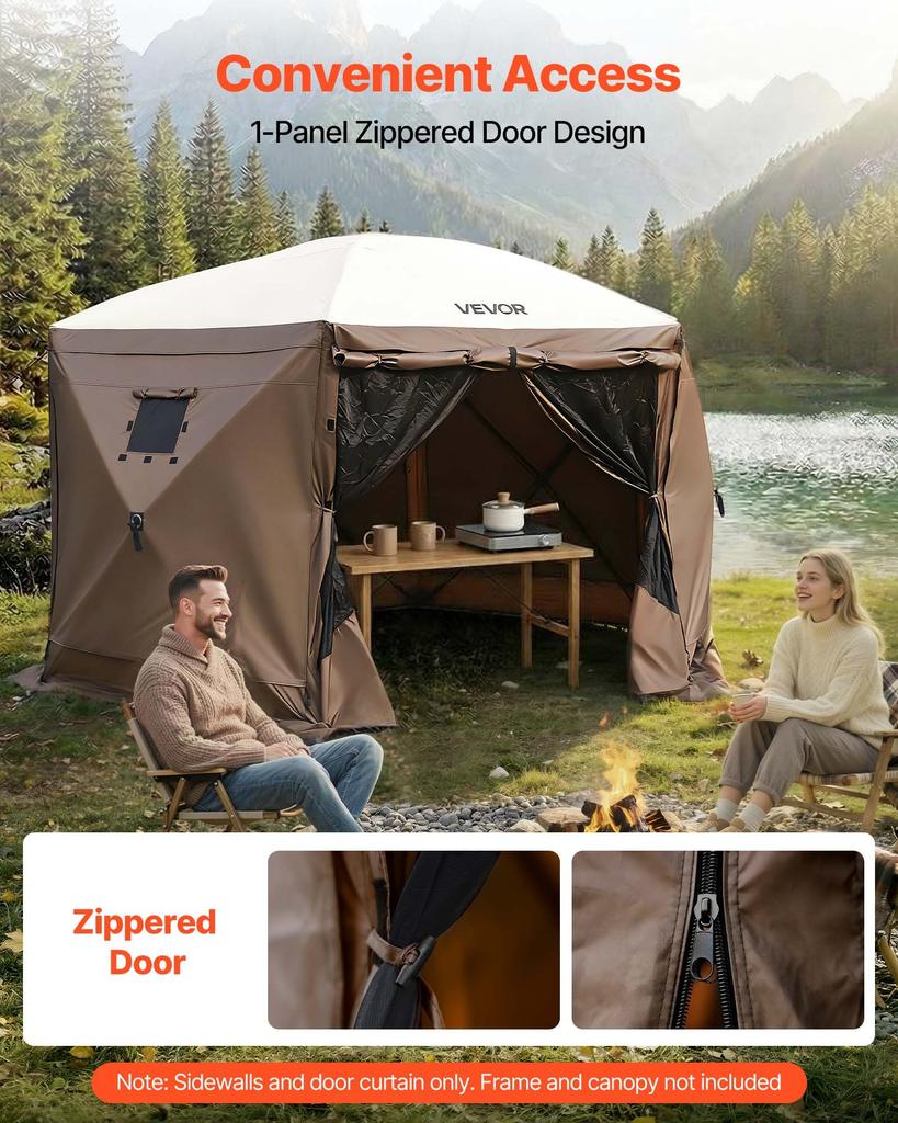 VEVOR Canopy Sidewalls, 1.73 X 1.48 M, Canopy Tent Walls with Waterproof and Sunlight Protection