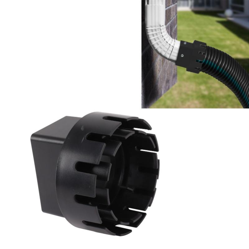 Downspout Adapter Plastic Drain Adapter Replacement Downpipe Converter Connector With Screws Black L 3x4in
