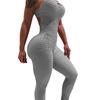 Tuta da palestra per yoga, fitness, senza maniche, con apertura sul retro, aderente, attillata, femminile, sexy