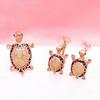 Creative Fashion New in Exquisite Turtle Rings for Women Charming Party Copper Plated Rose Gold Zircon Opening