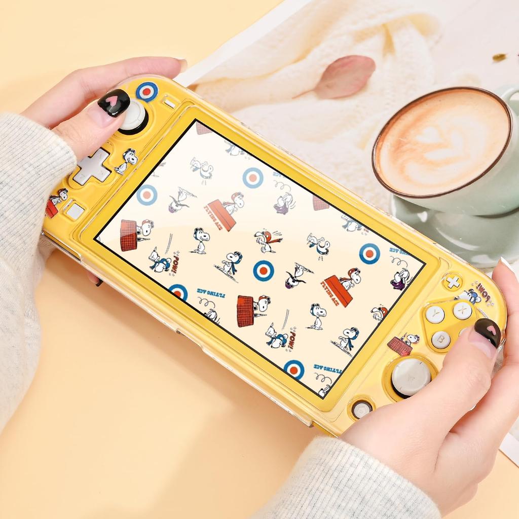 DLseego Switch Lite Clear Switch Lite Transparent Separate PC Ultra Easy Full Sparkly Snowboard Design Case, Case, Cover, Switch, Clear, Material,