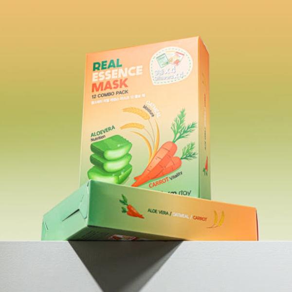 Farm Stay Real Essence Mask Combo Pack Ver.2 (1BOX / 12 Sheets) 23ml / 0.78 fl.oz. per sheet (3 Options)