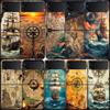 Compass Map Voyage Phone Case For Samsung Z Flip 7 6 5G Galaxy Z Flip 5 4 3 Black Hard Cell Cover Luxury PC Shell Coque