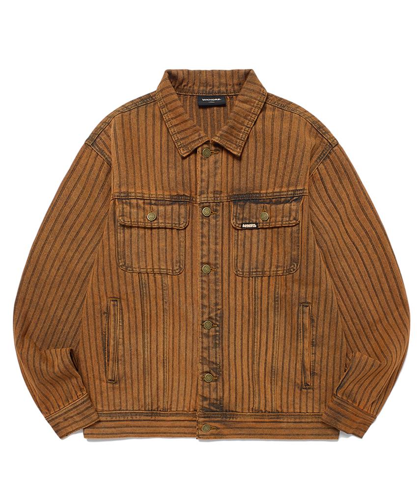 Wkndrs Stripe Trucker Jk (Orange)