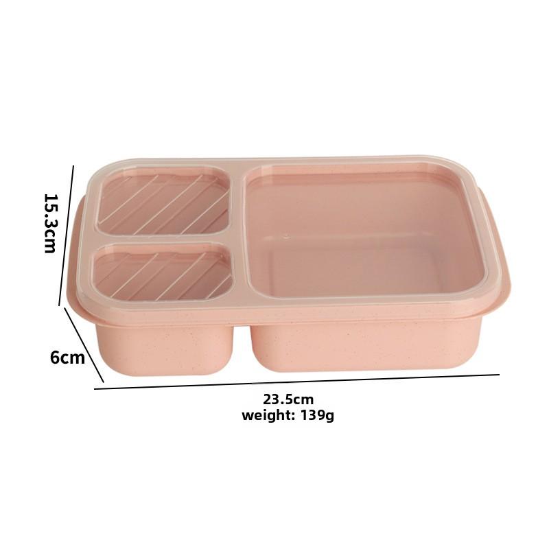 Wheat Straw Student Compartmentalized Lunch Box, Lunch Box for Cafeteria Fast Food, Outdoor Portable Microwaveable