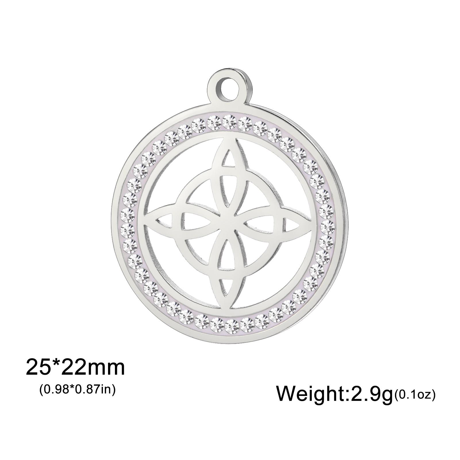 

Teamer Irish Witch Knot Clear Zircon Round Pendant for Jewelry Making Necklace DIY Stainless Steel Celtics Knot Charm Wholesale