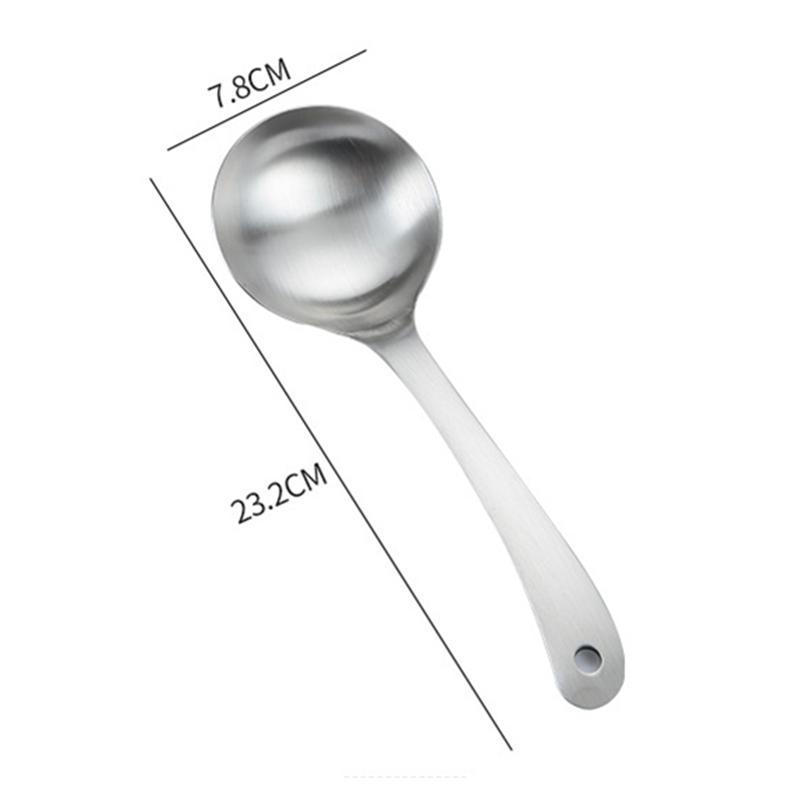 Stainless Steel Deepen Tablespoons Soup Ladle Long Handle Large Ramen Bouillon Spoon Kitchen Tableware Cooking Utensils