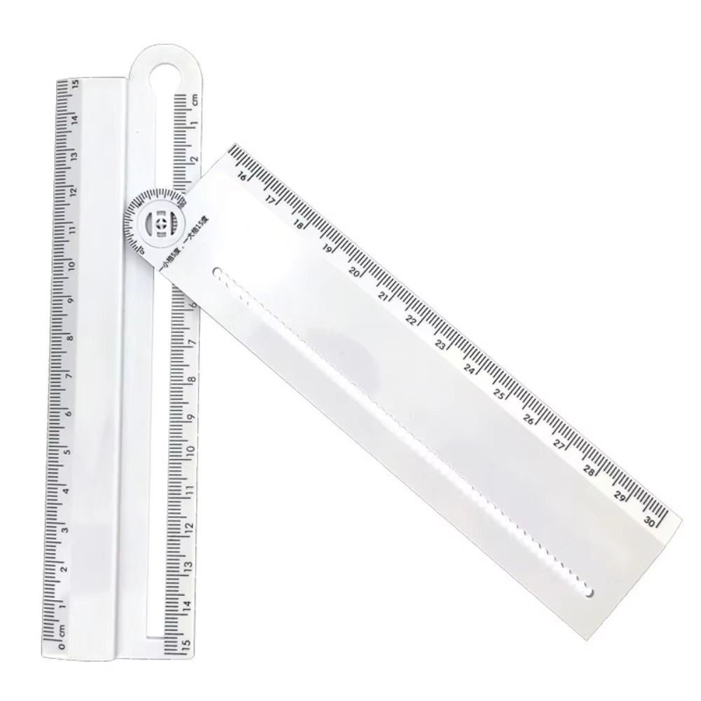 Angle Measurement Geometric Drawing Ruler White Circular Drawing Ruler  School Use