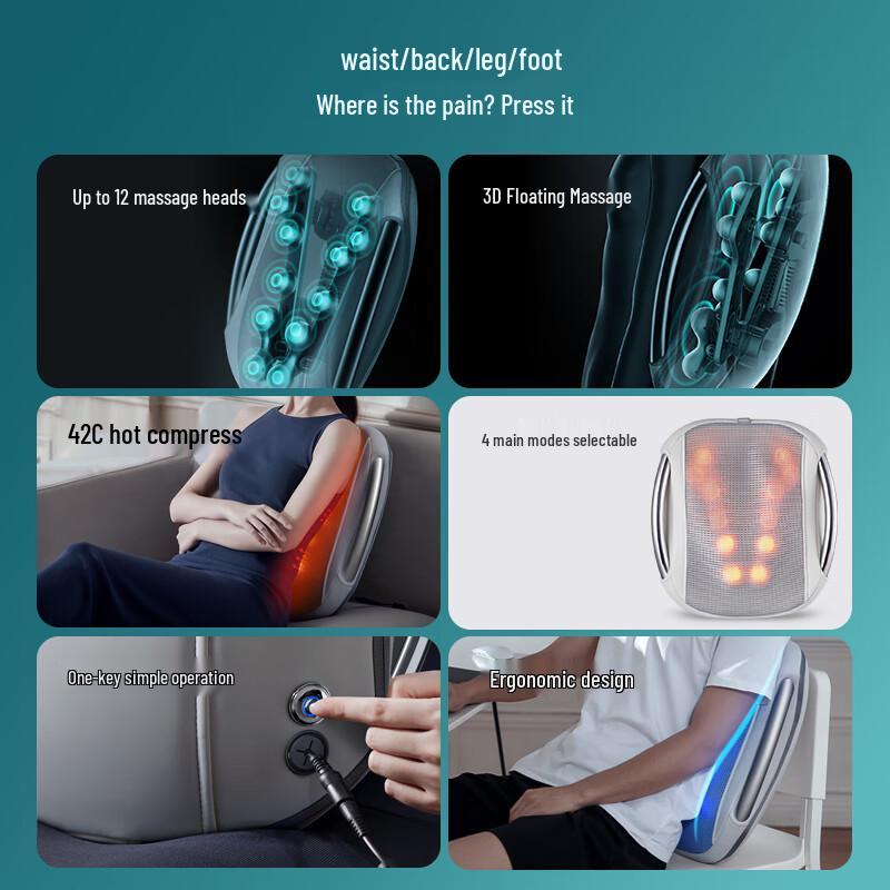 Philips Lumbar & Back Massager with Heat Therapy