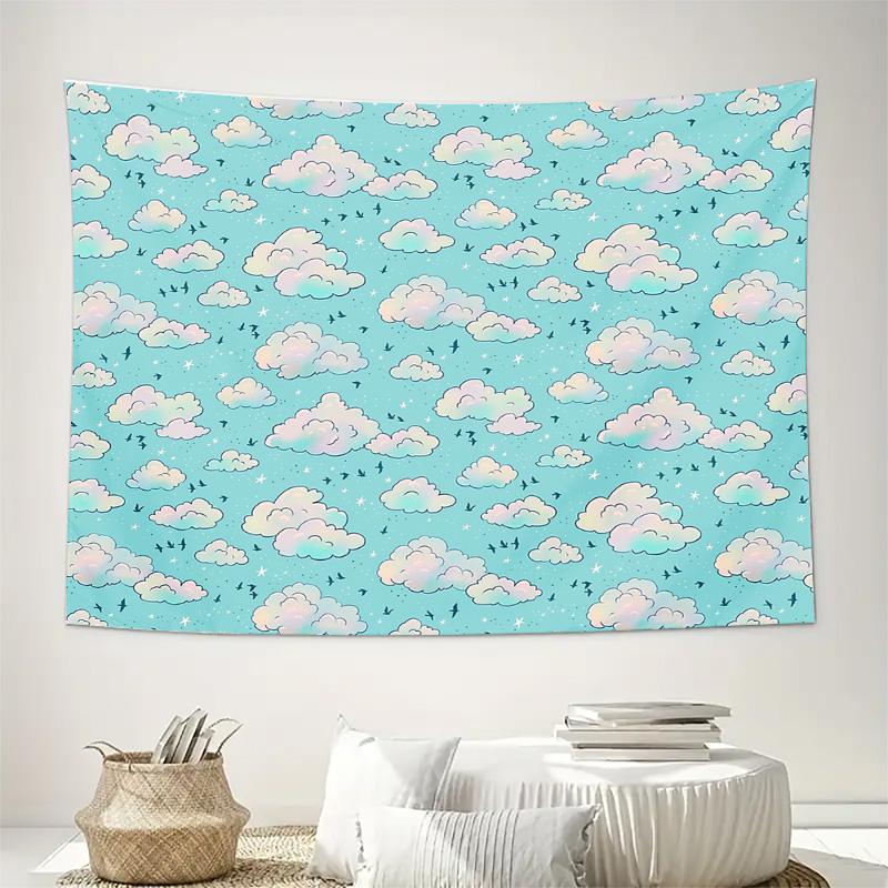 Boho Tapestry Wall Hanging Aesthetic Room Decor Nature Cloudscape Scenery Wall Art Backdrop Dorm Room Decor Twin Size