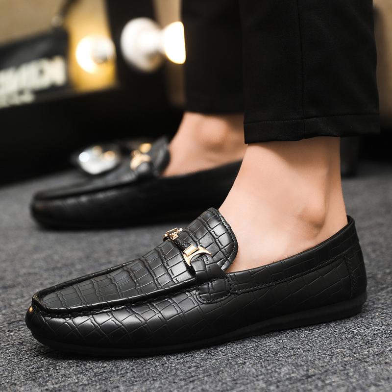 Fashion Genuine Leather Luxury Brand Men Loafers Men Casual Shoes Italian Moccasins Breathable Slip On Men Driving Shoes Chaussure Homme