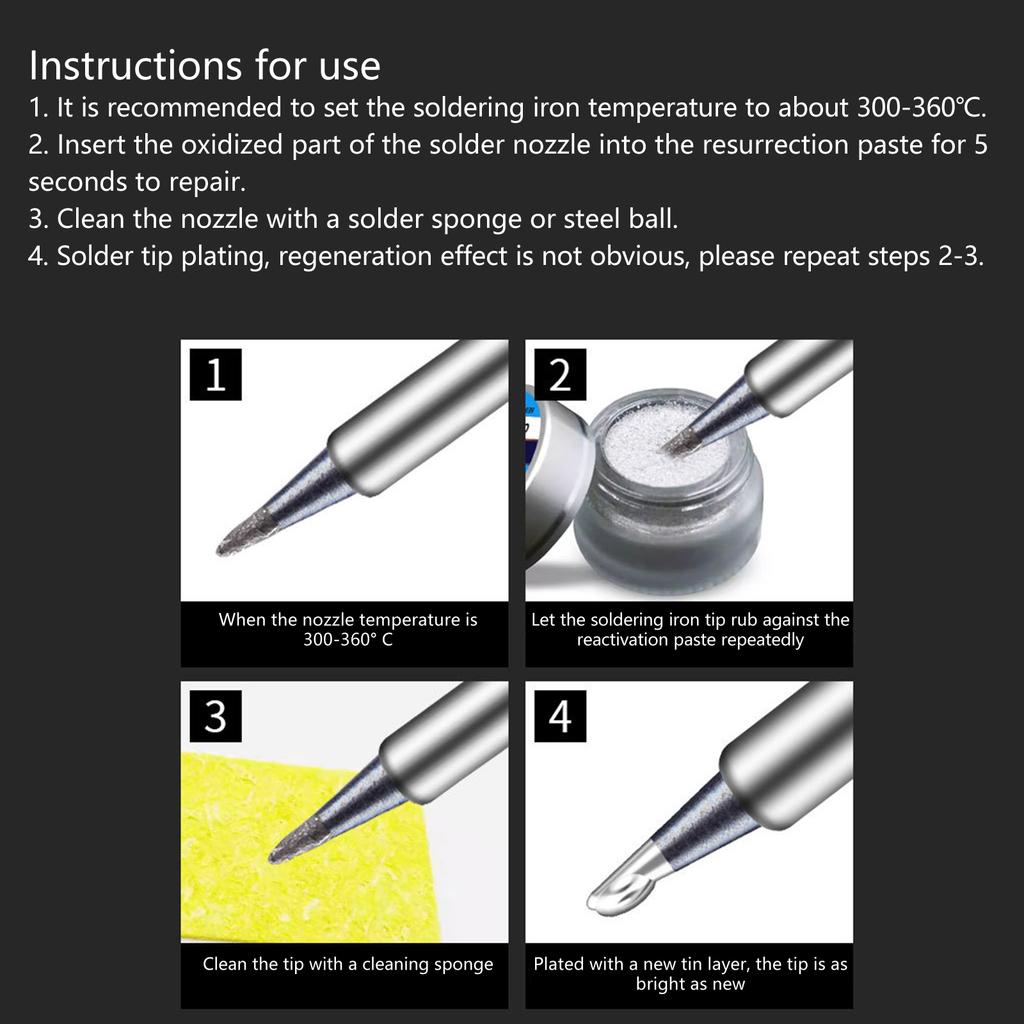 Solder Tip Cleaner for Removes Oxidation Soldering Iron Tip Resurrection Pastes Tin for Professional Welding Technician