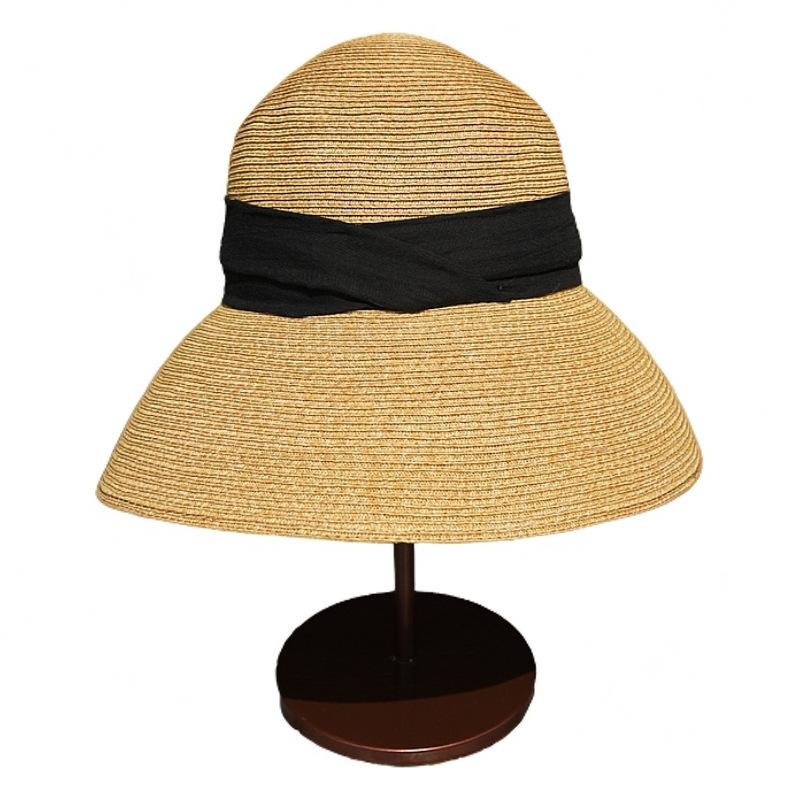 Japanese Retro Cotton And Linen Cloth Large Brim Basin Hat Women'S Summer Vacation Beach Sunshade Sun Protection Foldable Casual Straw Hat